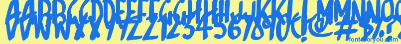 Шрифт Sketchalot – синие шрифты на жёлтом фоне