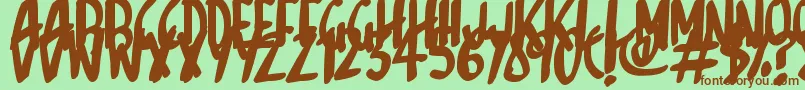 Sketchalot Font – Brown Fonts on Green Background
