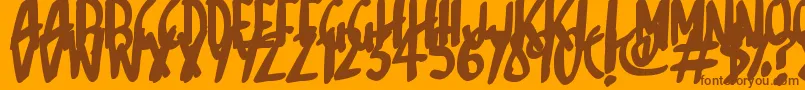 フォントSketchalot – オレンジの背景に茶色のフォント