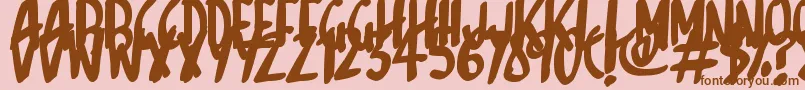 フォントSketchalot – ピンクの背景に茶色のフォント
