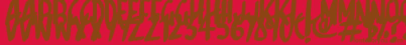 Sketchalot-fontti – ruskeat fontit punaisella taustalla