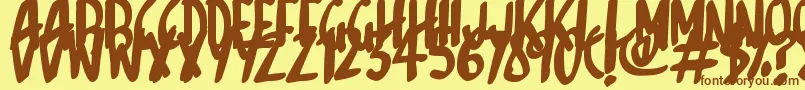 Sketchalot Font – Brown Fonts on Yellow Background