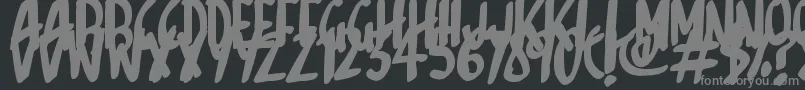 Sketchalot-fontti – harmaat kirjasimet mustalla taustalla