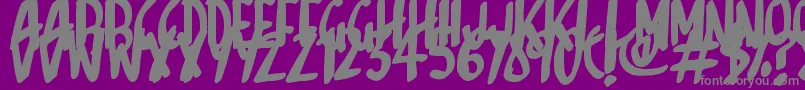 フォントSketchalot – 紫の背景に灰色の文字