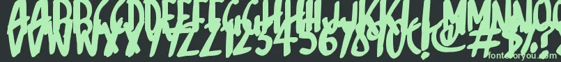 フォントSketchalot – 黒い背景に緑の文字