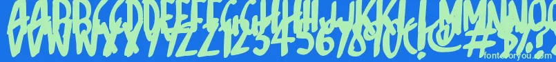 Sketchalot-fontti – vihreät fontit sinisellä taustalla