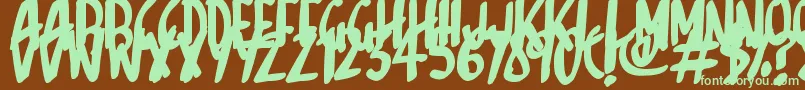 Sketchalot Font – Green Fonts on Brown Background