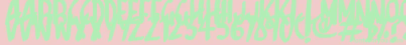 Sketchalot-Schriftart – Grüne Schriften auf rosa Hintergrund