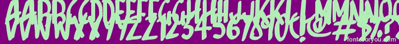 Шрифт Sketchalot – зелёные шрифты на фиолетовом фоне