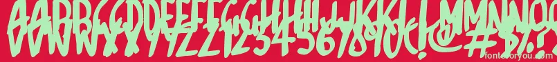 Sketchalot Font – Green Fonts on Red Background
