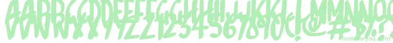 Sketchalot-Schriftart – Grüne Schriften auf weißem Hintergrund