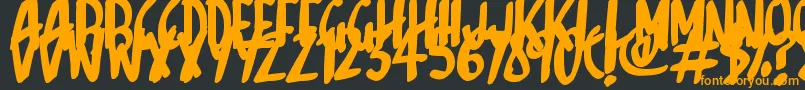 Sketchalot-Schriftart – Orangefarbene Schriften auf schwarzem Hintergrund