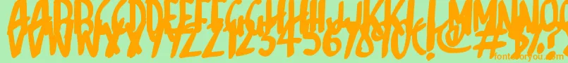 Sketchalot-fontti – oranssit fontit vihreällä taustalla