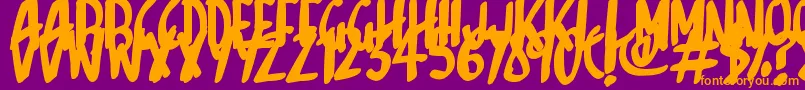 Sketchalot-fontti – oranssit fontit violetilla taustalla