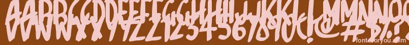 Sketchalot-fontti – vaaleanpunaiset fontit ruskealla taustalla