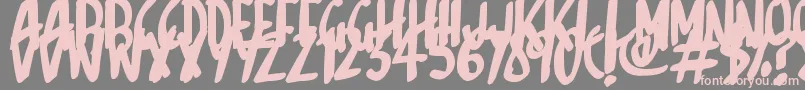フォントSketchalot – 灰色の背景にピンクのフォント