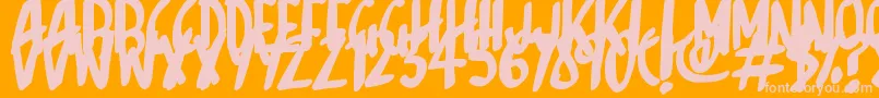 Sketchalot-Schriftart – Rosa Schriften auf orangefarbenem Hintergrund