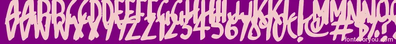 フォントSketchalot – 紫の背景にピンクのフォント
