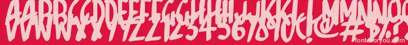 フォントSketchalot – 赤い背景にピンクのフォント
