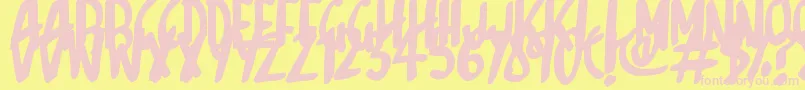 Sketchalot-fontti – vaaleanpunaiset fontit keltaisella taustalla
