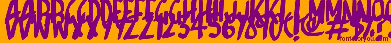 Sketchalot-Schriftart – Violette Schriften auf orangefarbenem Hintergrund
