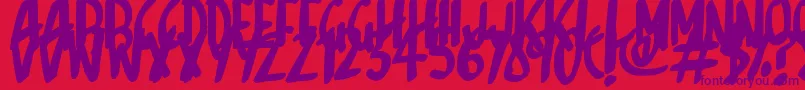 フォントSketchalot – 赤い背景に紫のフォント