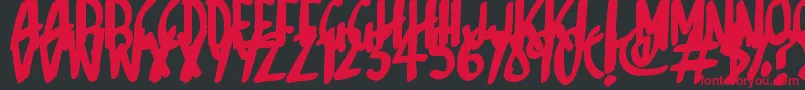 フォントSketchalot – 黒い背景に赤い文字