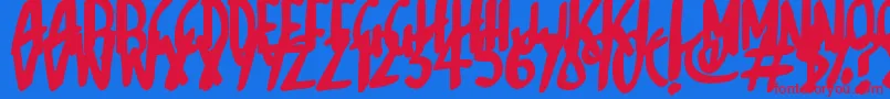 フォントSketchalot – 赤い文字の青い背景