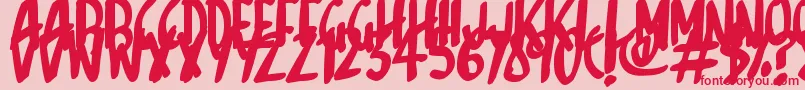 Sketchalot-Schriftart – Rote Schriften auf rosa Hintergrund