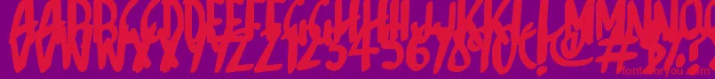 フォントSketchalot – 紫の背景に赤い文字