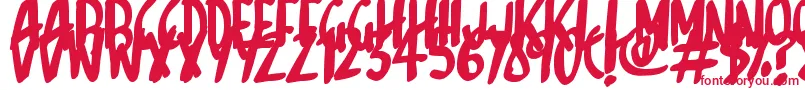 フォントSketchalot – 白い背景に赤い文字