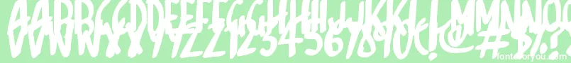Sketchalot-fontti – valkoiset fontit vihreällä taustalla