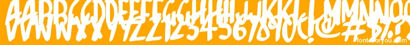 Sketchalot Font – White Fonts on Orange Background