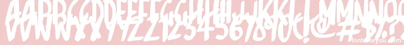 フォントSketchalot – ピンクの背景に白い文字