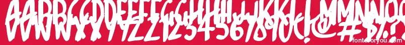 Шрифт Sketchalot – белые шрифты на красном фоне