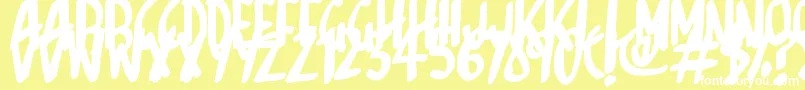 Шрифт Sketchalot – белые шрифты на жёлтом фоне
