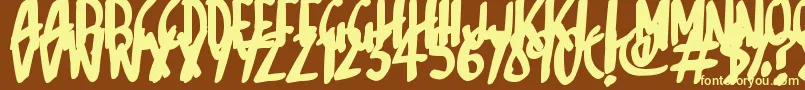 Sketchalot-fontti – keltaiset fontit ruskealla taustalla