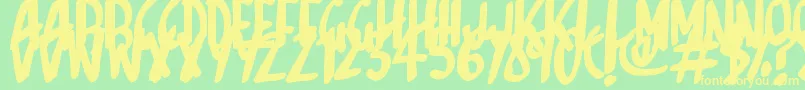 Sketchalot-fontti – keltaiset fontit vihreällä taustalla