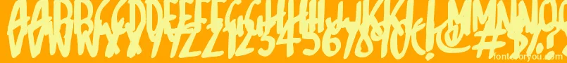 Czcionka Sketchalot – żółte czcionki na pomarańczowym tle
