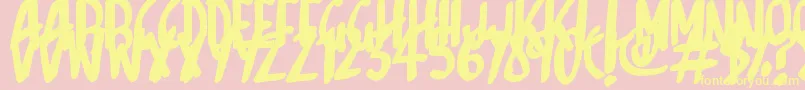 フォントSketchalot – 黄色のフォント、ピンクの背景