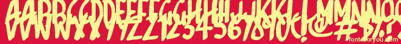 フォントSketchalot – 黄色の文字、赤い背景