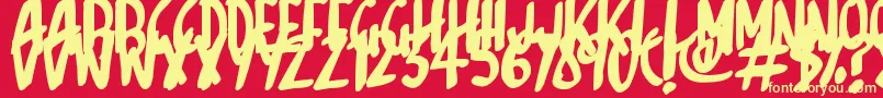 Sketchalot Font – Yellow Fonts on Red Background