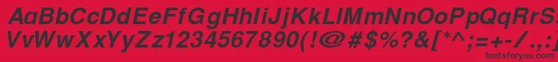 CyrillichelvetBolditalic Font – Black Fonts on Red Background