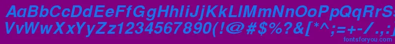 CyrillichelvetBolditalic Font – Blue Fonts on Purple Background