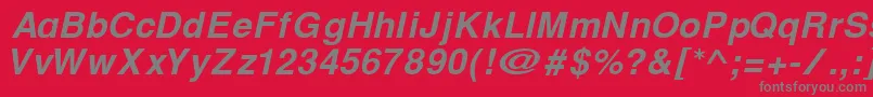 CyrillichelvetBolditalic Font – Gray Fonts on Red Background