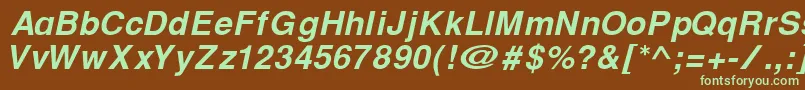 fuente CyrillichelvetBolditalic – Fuentes Verdes Sobre Fondo Marrón