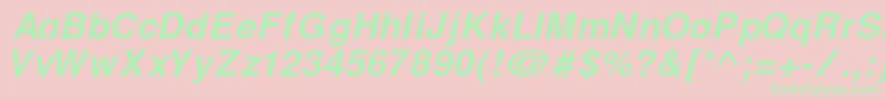 Fonte CyrillichelvetBolditalic – fontes verdes em um fundo rosa