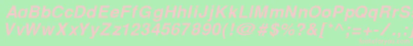 Police CyrillichelvetBolditalic – polices roses sur fond vert