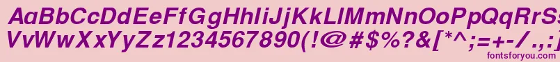 CyrillichelvetBolditalic Font – Purple Fonts on Pink Background