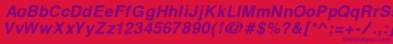 CyrillichelvetBolditalic Font – Purple Fonts on Red Background